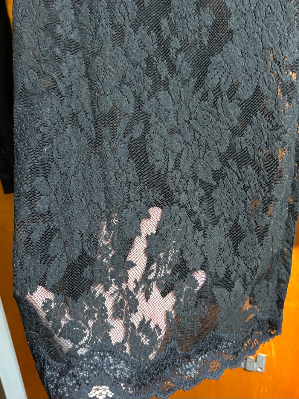 Victoria's Secret Black Lace Long-Sleeve Layering Piece, size medium - Picture 3 of 8